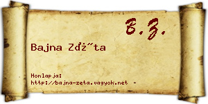 Bajna Zéta névjegykártya